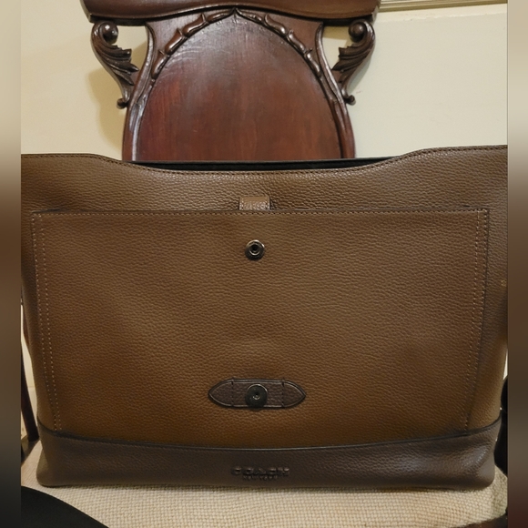 Coach 89894 Hudson Messenger In Colorblock Tobacco Mahagony Leather Bag $598 - Picture 7 of 8